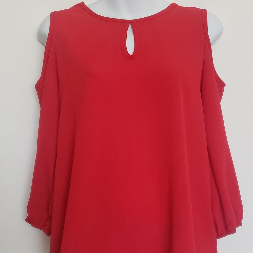 Long Sleeve Open Shoulder Blouse